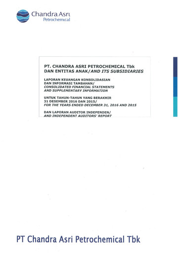 Thumbnail Chandra Asri Petrochemical Financial Statement 2016