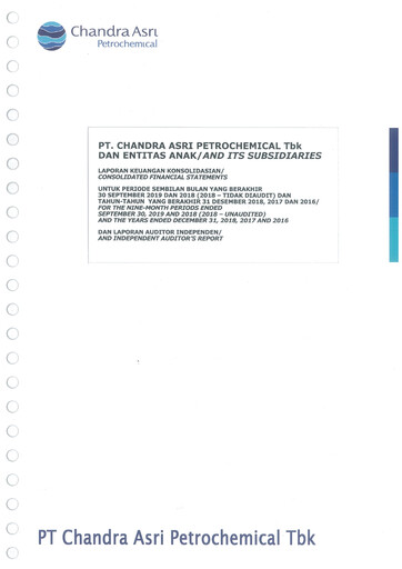 Thumbnail Chandra Asri Petrochemical Financial Statement 2019-9m