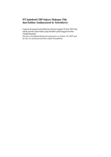Miniature Indofood CBP Rapport semestriel 2025-h1