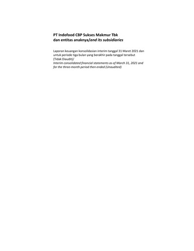 Miniature Indofood CBP Rapport trimestriel 2021-q1