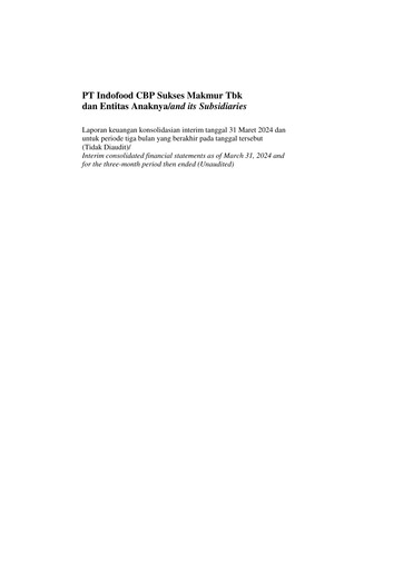Miniature Indofood CBP Rapport trimestriel 2024-q1