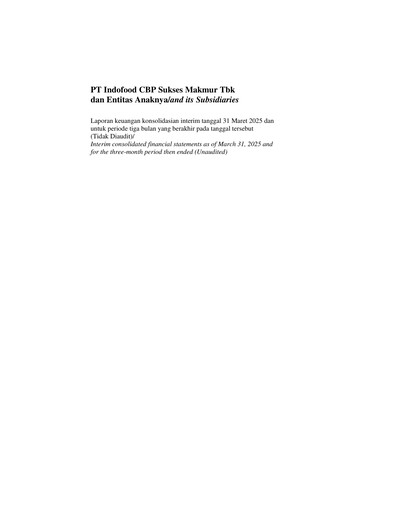 Miniature Indofood CBP Rapport trimestriel 2025-q1