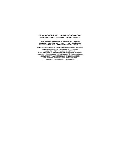 Miniature Charoen Pokphand Indonesia Rapport trimestriel 2013-q1