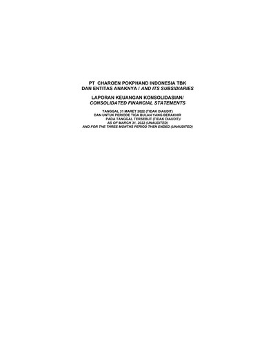 Miniature Charoen Pokphand Indonesia Rapport trimestriel 2022-q1