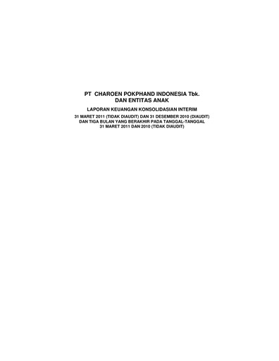 Miniature Charoen Pokphand Indonesia Rapport trimestriel 2011-q1
