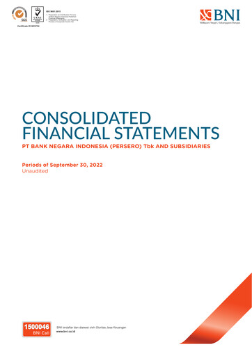 Thumbnail Bank Negara Indonesia
 Quarterly Report 2022-q3