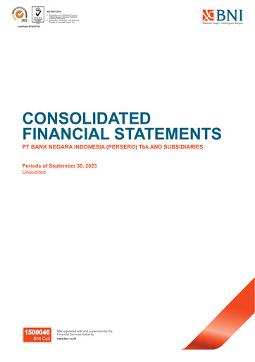 Thumbnail Bank Negara Indonesia
 Quarterly Report 2023-q3