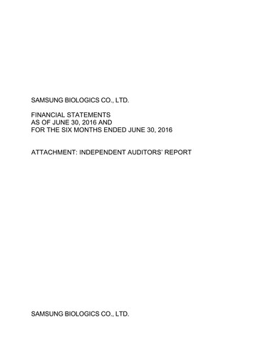 Thumbnail Samsung Biologics
 Financial Statement 2016-h1