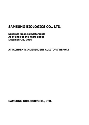 Thumbnail Samsung Biologics
 Financial Statement 2016