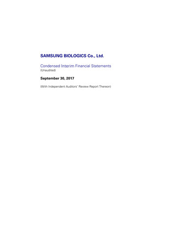 Thumbnail Samsung Biologics
 Financial Statement 2017-9m