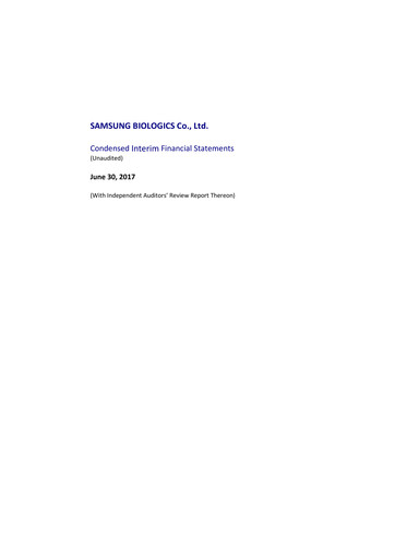 Thumbnail Samsung Biologics
 Financial Statement 2017-h1