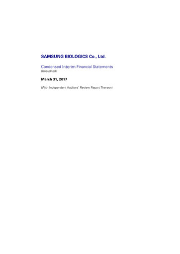 Thumbnail Samsung Biologics
 Financial Statement 2017-q1