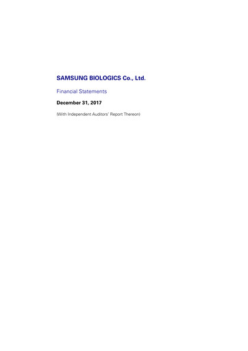 Thumbnail Samsung Biologics
 Financial Statement 2017