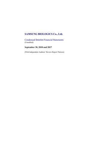 Thumbnail Samsung Biologics
 Financial Statement 2018-9m