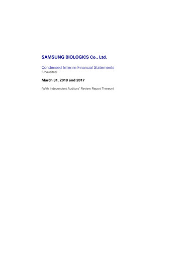 Thumbnail Samsung Biologics
 Financial Statement 2018-q1