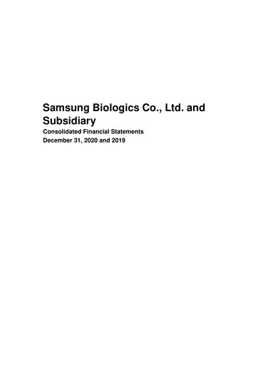 Thumbnail Samsung Biologics
 Financial Statement 2020