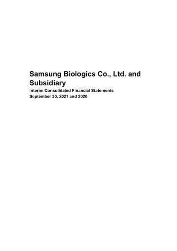 Thumbnail Samsung Biologics
 Financial Statement 2021-9m