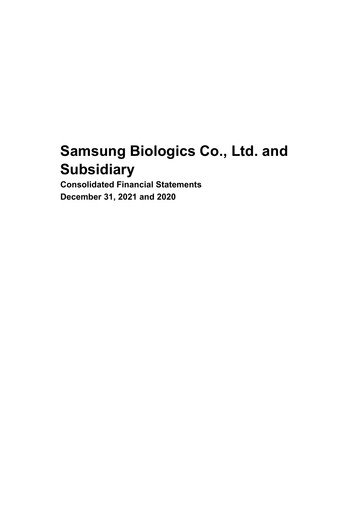 Thumbnail Samsung Biologics
 Financial Statement 2021