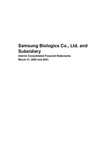 Thumbnail Samsung Biologics
 Financial Statement 2022-q1
