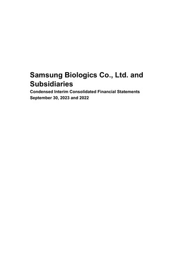 Thumbnail Samsung Biologics
 Financial Statement 2023-9m