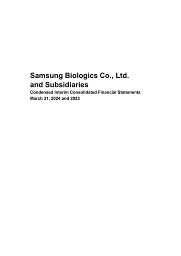 Thumbnail Samsung Biologics
 Financial Statement 2024-q1