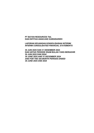 Thumbnail Bayan Resources
 Half-year Report 2025-h1