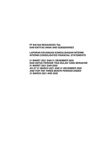 Thumbnail Bayan Resources
 Quarterly Report 2021-q1