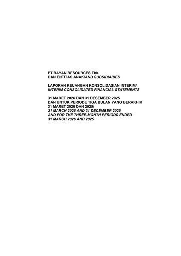 Thumbnail Bayan Resources
 Quarterly Report 2026-q1