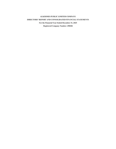 Thumbnail Alkermes Financial Statement 2025