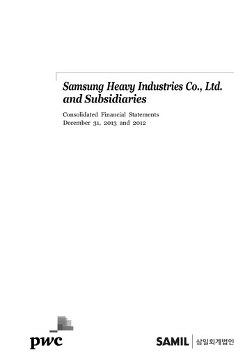 Thumbnail Samsung Heavy Industries
 Financial Statement 2013