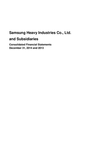 Thumbnail Samsung Heavy Industries
 Financial Statement 2014