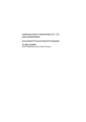 Thumbnail Samsung Heavy Industries
 Financial Statement 2021