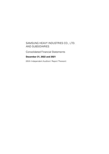 Thumbnail Samsung Heavy Industries
 Financial Statement 2022