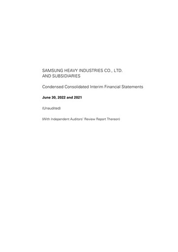 Thumbnail Samsung Heavy Industries
 Half-year Report 2022-h1