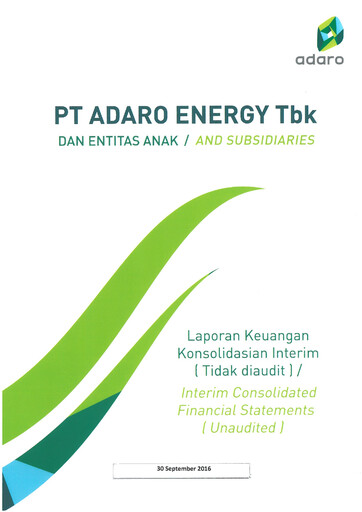 Thumbnail Adaro Energy
 Financial Statement 2016-9m