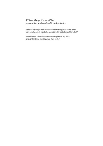 Thumbnail Jasa Marga Quarterly Report 2022-q1