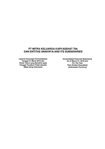 Thumbnail Mitra Keluarga Financial Statement 2018-q1