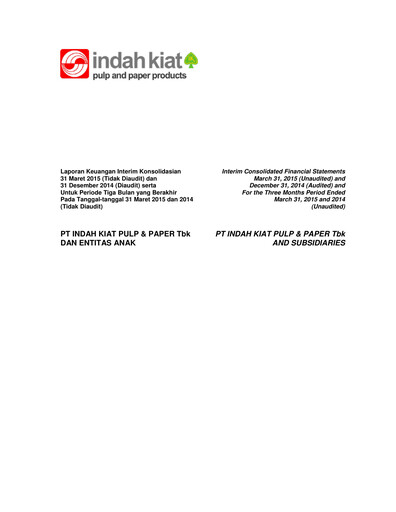 Thumbnail Indah Kiat Pulp & Paper Quarterly Report 2015-q1