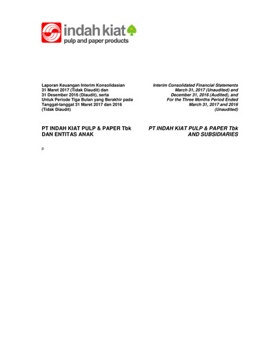 Thumbnail Indah Kiat Pulp & Paper Quarterly Report 2017-q1