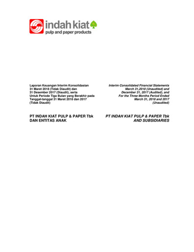 Thumbnail Indah Kiat Pulp & Paper Quarterly Report 2018-q1