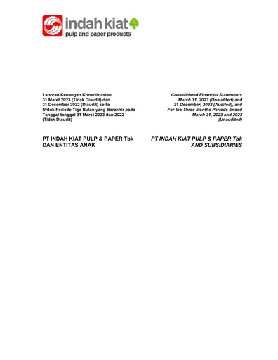 Thumbnail Indah Kiat Pulp & Paper Quarterly Report 2023-q1