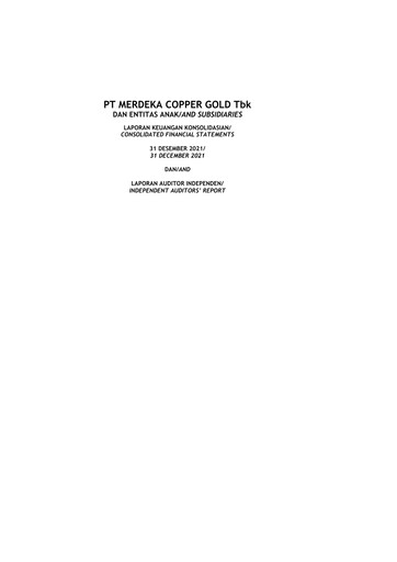 Thumbnail Merdeka Copper Gold
 Financial Statement 2021