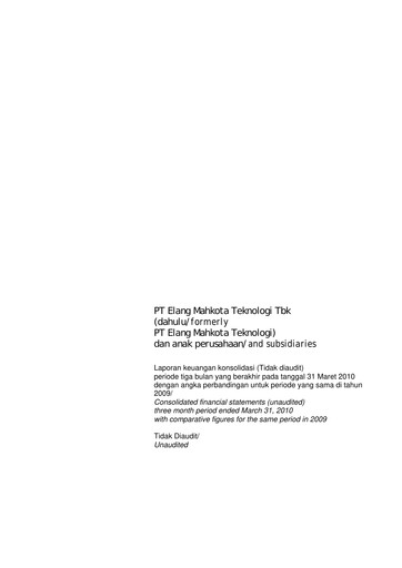 Thumbnail Elang Mahkota Teknologi
 Financial Statement 2010-q1