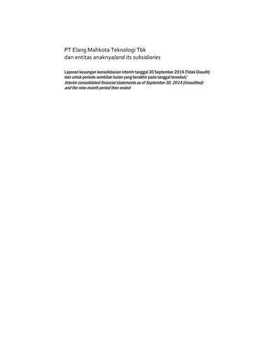 Thumbnail Elang Mahkota Teknologi
 Financial Statement 2014-9m