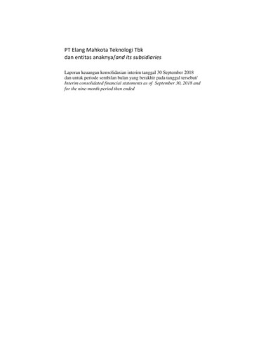 Thumbnail Elang Mahkota Teknologi
 Financial Statement 2018-9m