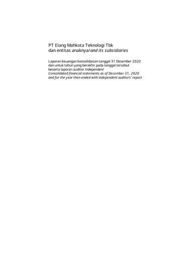Thumbnail Elang Mahkota Teknologi
 Financial Statement 2020
