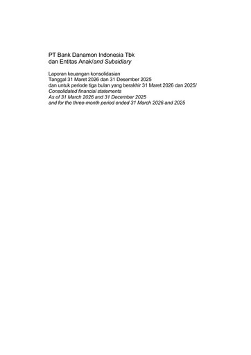 Thumbnail Bank Danamon
 Quarterly Report 2026-q1