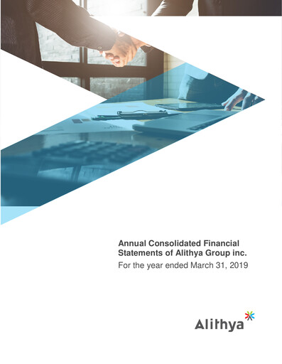 Miniature Alithya Group Bilan financier fy2019