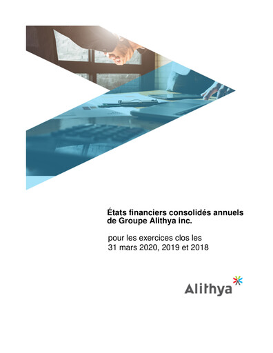 Miniature Alithya Group Bilan financier fy2020
