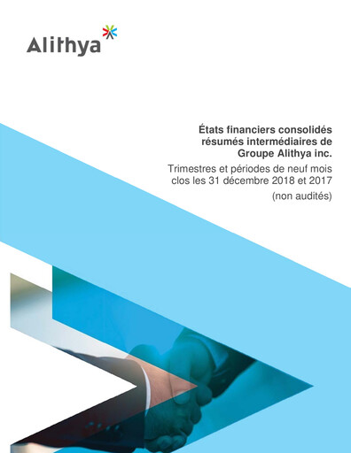 Miniature Alithya Group Rapport trimestriel 2019-q3